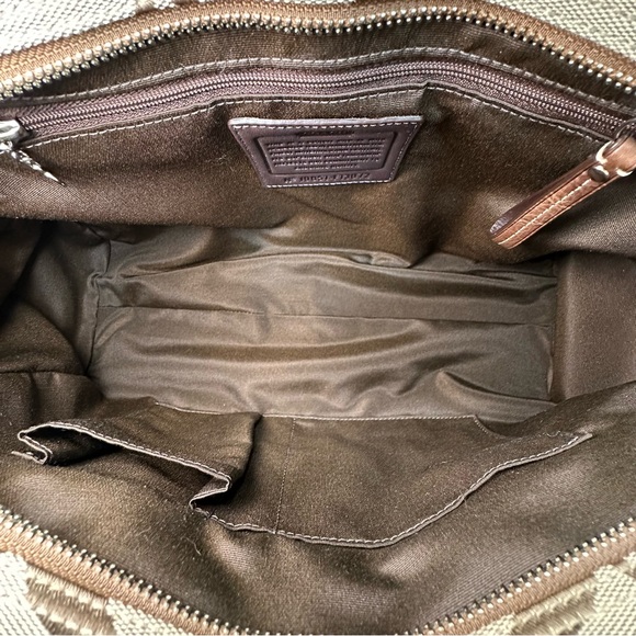 Coach Hamptons Signature Carryall Leather Leopard Print Stripe Vintage NWT - Picture 12 of 14